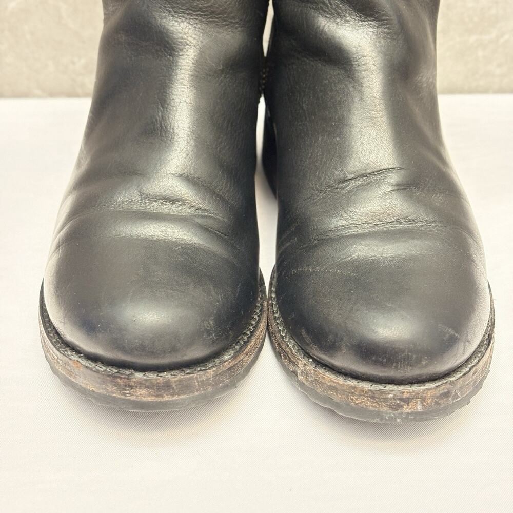 Frye Boots Women’s Veronica Short Seam Double Zipper Black Leather Boots 7.5B - Picture 5 of 12